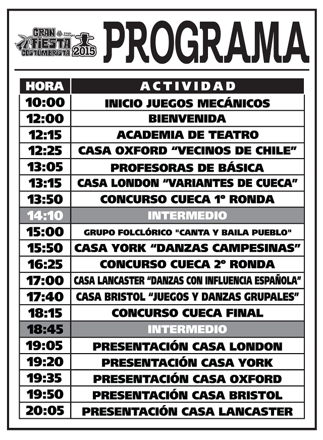 Programa Fiesta Costumbrista 2015
